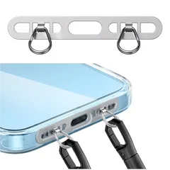 【新品】 スマホストラップホルダー 2点吊り 2口タイプ 極薄0.4mm ステンレス製 金属 携帯ショルダーストラップ 充電影響なし iface ケースにも対応 落下紛失防止 全機種 0