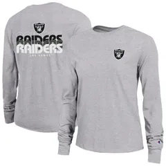 チャンピオン レディース トップス Tシャツ 長袖 Womens Champion Heather Gray Las Vegas Raiders Core LongSleeve TShirt Lvr Grey グレー