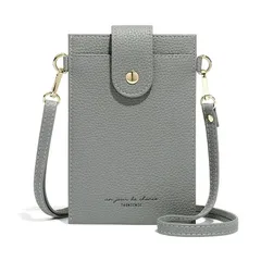 【新品】 [COCO JOIE] スマホショルダー スマホポーチ レディース ショルダーバッグ 斜めがけ 縦型 携帯ポーチ ショルダー ポシェット手提げ 人気 可愛い 軽量 財布 (グレー)