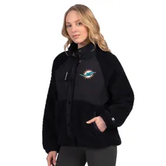 スターター レディース アウター ジャケット・ブルゾン Womenstarter Black Miami Dolphins On the Ball Sherpa Jacket Dol Black ブラのサムネイル