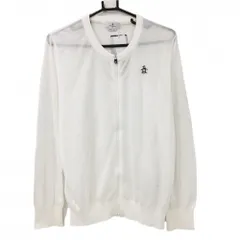 【新品】マンシングウェア ニットカーディガン 白 コットン混 ジップ 薄手 レディース 3L ゴルフウェア 大きいサイズ Munsingwear