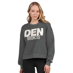スターター レディース トップス Tシャツ スウェット クロップド フリース Womenstarter Heather Gray Denver Broncoshow Up Cropped Fleece Pullover Sweatshirt Den Grey