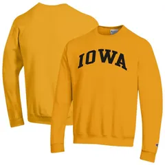 チャンピオン メンズ トップス Tシャツ スウェット フリース Mens Champion Gold Iowa Hawkeyes Basic Arch Fleece Pullover Sweatshirt Iwa Gold ゴールド