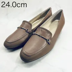 【新品 訳あり】リズラフィーネ　ヒールアップスクエアローファー　24.0㎝　ダークベージュ