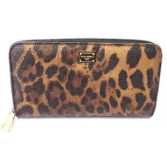 Ft1334671 ドルチェアンドガッバーナ 長財布 ラウンドファスナー ヒョウ柄 豹柄 ブラウン レディース DOLCE&GABBANA 中古のサムネイル