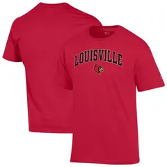 チャンピオン メンズ トップス Tシャツ ロゴ MensChampion Red Louisville Cardinals Arch Over Logo TShirt Lou Red レッド