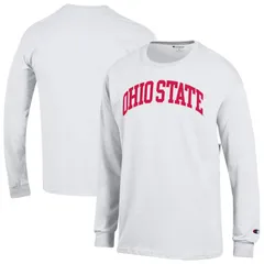 チャンピオン メンズ トップス Tシャツ Mens Champion White Ohio State Buckeyes Basic Arch Long Sleeve TShirt Osu White ホワイト