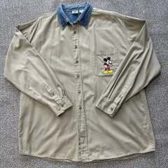 ディズニー 90s ミッキーマウス 刺繍 シャツ