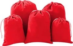 Lack labo 巾着袋 無地 小物専用 シンプル 旅行 子供 大人 アクセサリー ジュエリー 収納 S M サイズ 給食袋 入園準備 小学校 洗濯可能 ベルベット 柔らかい (レッド)