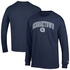 チャンピオン メンズ トップス Tシャツ ロゴ MensChampionavy Georgetown Hoyas Arch Over Logo Long Sleeve TShirt Grg Navy ネイビー