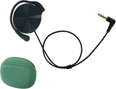 耳掛け式 オープンイヤー型 ステレオ モノラル片耳 イヤホン 1.1m (ブラック/黒) テレビ・ラジオ・音楽用 3.5mm L型/L字 ステレオミニプラグ イヤホン ガイド用 通訳用 会議用