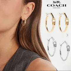 新品　訳あり　特価　シグネチャーフープピアス　コーチ　Coach アクセサリー　アクセ　ゴールド　フープピアス　レディース