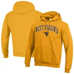 チャンピオン メンズ トップス Tシャツ ロゴ パーカー MensChampion Gold West Virginia Mountaineers Arch Over Logo Pullover Hoodie Wvu Gold ゴールド