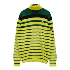 サイズ：4 PEARLY GATES パーリーゲイツ  タートルネック ニットセーター ボーダー柄 グリーン系 [240101384010] ゴルフウェア メンズ ストスト