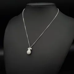 美品 SWAROVSKI スワロフスキー ネックレス パヴェ 洋梨 フルーツモチーフ クリスタル ラインストーン シルバーカラー きらきら 輝き 可愛い フェミニン ギフト プレゼント 贈り物