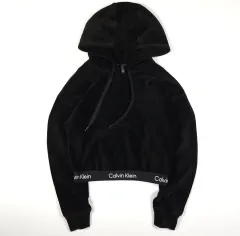 カルバン・クライン クロップド ツアーベルベット WHO Tシャツ XS