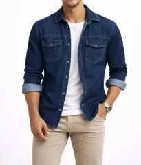 ZARA MAN ストレッチ デニムシャツ (秋冬用)