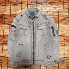 ヴィンテージ カーキ ブラウン ウォーク レーシング ジャケット L