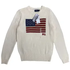 新品 POLO RALPH LAUREN 星条旗 ニット 白 XS
