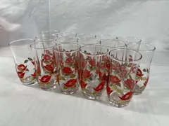 HOYA ホーヤ　グラス　15点セット　コップ　ガラス　花柄　食器　昭和レトロ　昭和　レトロ