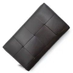 ボッテガヴェネタ 649607 マキシ イントレチャート カセット ジップアラウンドウォレット カーフスキン フォンデンテ ブラウン ラウンドファスナー 長財布 レザー シルバー金具 箱付 BOTTEGA VENETA（新品・未使用品）