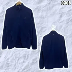 XL アディダス ネイビー ジップアップ フリース ジャケット