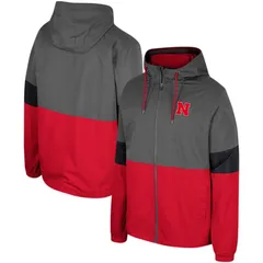 コロシアム メンズ アウター ジャケット・ブルゾン Mens Colosseum Charcoal Nebraska Huskers Miles FullZip Jacket Neb Charco チャコール