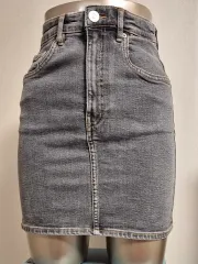 ブラック デニム ミニ スカート S