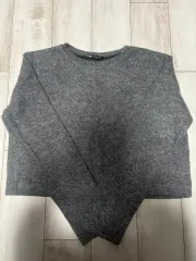 ザラ クロップド ニット チャコール