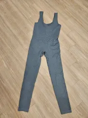 (新品) カーキグレー色 オールインワン レギンス バレエ ヨガ L (60-65kg)