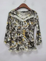 フラワーレースポイントブラウス