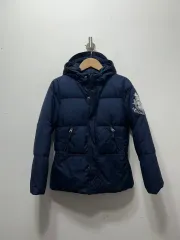 8/10t POLO RALPH LAUREN ネイビー フード ダウン アウター キッズ 女の子