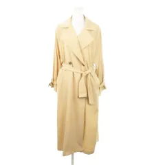 ロイヤルパーティー ROYAL PARTY トレンチコート シアープリーツ切り替え ベルト ロング丈 F ベージュ /AH24 ■GY99