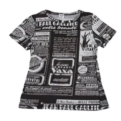 ジャンポールゴルチエファムJean Paul GAULTIER FEMME アドバタイズプリントTシャツ 黒オフ40のサムネイル