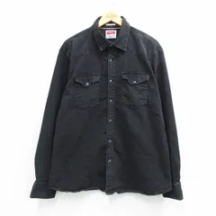 XL/古着 ラングラー 長袖 ウエスタン シャツ メンズ 黒 デニム【spe】 26feb25のサムネイル