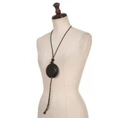 アンドゥムルメステールANN DEMEULEMEESTER レザーメジャーネックレス 黒
