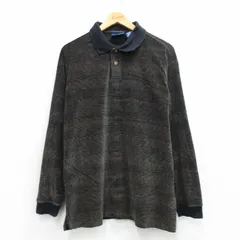 L/古着 タウンクラフト 長袖 ポロ シャツ メンズ 90年代 90s 黒他 26feb26のサムネイル