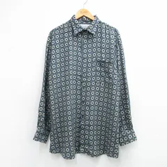 XL/古着 長袖 シャツ メンズ 大きいサイズ ロング丈 紺他 チェック 26feb26