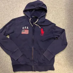 ポロラルフローレン ビックポニー USA 星条旗 刺繍 ジップアップ