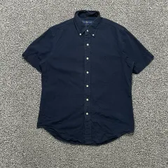 ポロ(POLO RalphLauren) ネイビー シアサッカー 半袖 シャツ