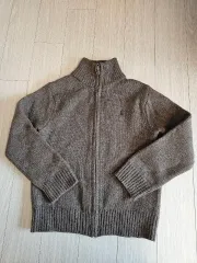 ポロラルフローレン ブラウン ウール ニット ジップアップ カーディガン 120