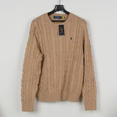 L 2XL POLO RALPH LAUREN(ポロラルフローレン) ケーブルニット コットン セーター ブラウン 出品