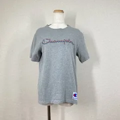 美品 チャンピオン メッシュ Tシャツ M グレー 刺繍ロゴ C3-K349 Champion 半袖 吸汗速乾 スポーツ トレーニング ユニセックス