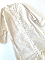 美品 nano universe ナノユニバース コットンツイル スタンドカラー シャツ ワンピース sizeF/グレー ■■レディース