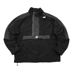 (即配) アディダス ボア フリース ブラック ハーフジップ
