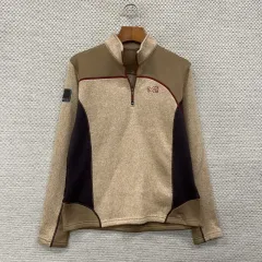 MILLET MILLET アウトドア 刺繍 ロゴ 弱起毛 ハーフジップ 長袖Tシャツ 95 A06978