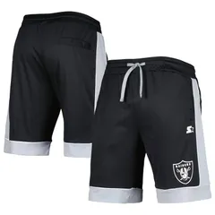 スターター メンズ ボトムス ハーフパンツ・ショーツ ショートパンツ Starter Mens GIII Sports by Carl Banks BlackSilver Las Vegas Raidのサムネイル