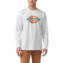 ディッキーズ メンズ トップス Tシャツ トール グラフィック Big Tall Dickies Wordmark Graphic Long Sleeve Tee White ホワイト