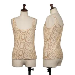 ジャンニヴェルサーチGIANNI VERSACE パイソン柄タンクトップ ベージュ白茶M位のサムネイル