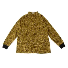 ジャンニヴェルサーチGIANNI VERSACE レオパードジャガードニットポロシャツ 黄黒オレンジ44のサムネイル
